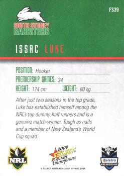 2009 Select NRL Champions - Foiled Signature #FS39 Issac Luke Back